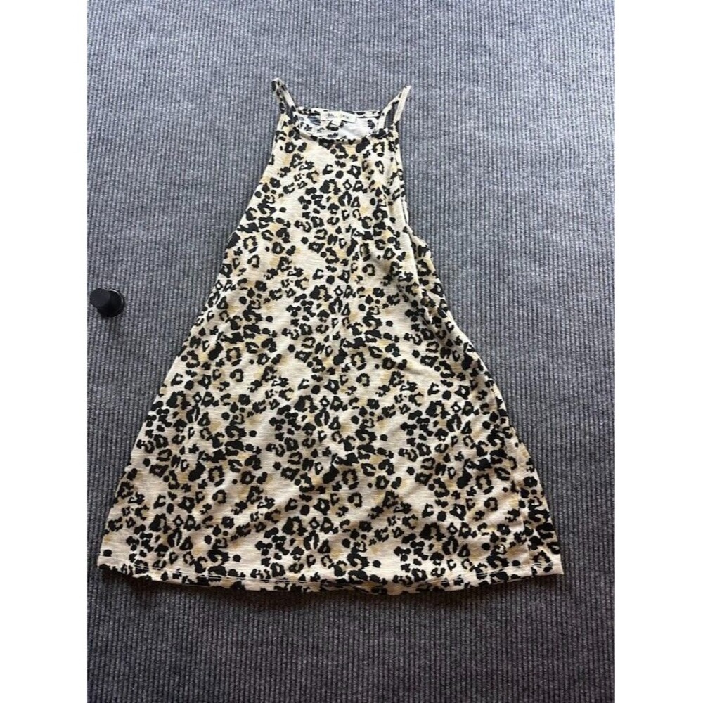 Miken Women’s Juniors' Size L Leopard-Print Swim Cover-Up Dress Cheetah